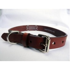 Vintage Plain Leather Dog Collar In Tan