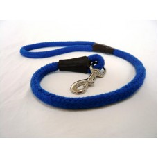 Electric Blue Rope Dog Lead With Brown Trim Electric Blue Rope Dog Lead With Brown Trim