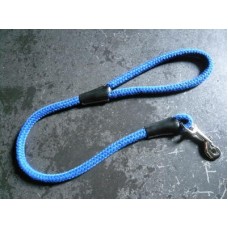 Electric Blue Rope Dog Lead With Black Trim