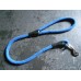 Electric Blue Rope Dog Lead With Black Trim