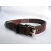Vintage Leather Dog Collar In Tan With Cirlces