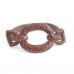 Glamorous Leather And Czech Crystal Link Bracelet - Coconut Shell