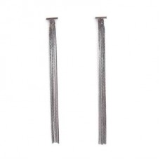 Striking Tassle Drop Earrings - Pewter