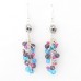 Beaded Skull Colour Splash Earrings - Silver