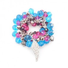 Beaded Skull Colour Splash Bracelet - Silver