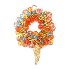 Beaded Skull Colour Splash Bracelet - Gold