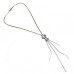 Y Shaped Snake Chain Necklace With Large Diamante Stone
