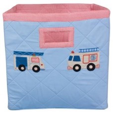 Fire Trucks Appliqued Storage Bag