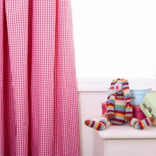 Gingham Childrens Curtains In Hot Pink
