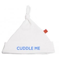 White Cuddle Me Pixie Hat With Blue Print