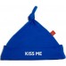 Blue Kiss Me Pixie Hat With White Print