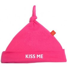 Hot Pink Kiss Me Pixie Hat With White Print