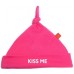 Hot Pink Kiss Me Pixie Hat With White Print
