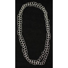Afiok Long Polished Silver Necklace