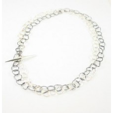 Afiok 2 Choker In Silver And Oxidised Silver