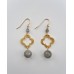 Gold Flower Earrings With Labradorite