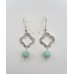 Silver Flower Earrings With Amazonite