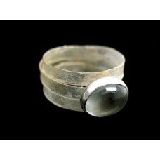 Green Quartz Gold Coil Ring