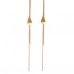 Gold Plate Brass Single Teardrop And Chain Earrings