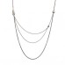 Black Rhodium Plate Brass Long Chain Teardrop Necklace