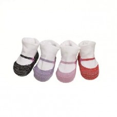 Organic Cotton Glittering Mary Janes Baby Socks