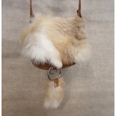 Recycled Rabbit Fur And Suede Bag In Tan