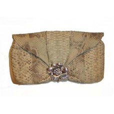Green Batik Butterfly Clutch Bag With Brooch
