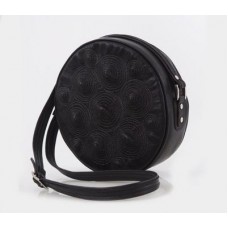 Futuristic Whorls In Black And Silver Thread Detail