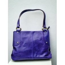 Purple Leather Shopper