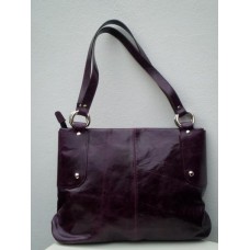 Aubergine Leather Shopper