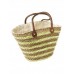 Lime And Natural Drawstring Beach Bag