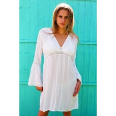 White Empire Style Kaftan Dress