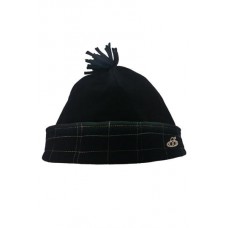 Black Quilted Pom Pom Hat
