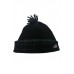 Black Quilted Pom Pom Hat