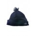 Navy Quilted Pom Pom Hat