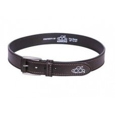 Black Jeans Stitched Leather Belt