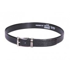 Black Leather Croc Belt