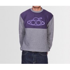 Grey Marl Grape Fleeced Cropped Sweatshirt