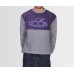 Grey Marl Grape Fleeced Cropped Sweatshirt