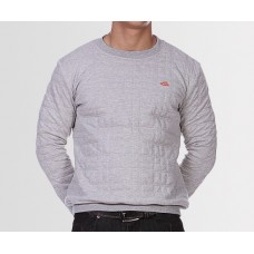 Grey Marl Cropped Quilted Sweatshirt