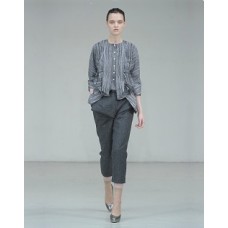 Three Quarter Length Folded Trousers In Grey 