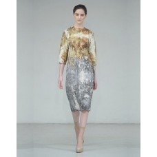Pleasant Restoration Print Dress In Black And White To Ochre