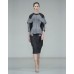 Draped Front Stitched Dress In Black And White