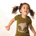 Robot Print T-shirt In Olive With Brass Buttons