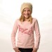 Butterfly Print Long-sleeved Top In Powder Pink
