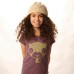 Cat Print T-shirt In Purple With Buttons