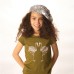 Flamingo Print T-shirt In Olive With Mother Of Pearl Button