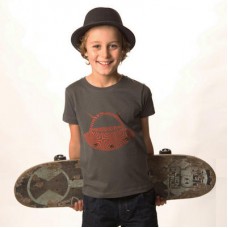 Flying Saucer Print T-shirt In Charcoal Grey