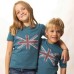 Intricate Union Jack Print Long-sleeved Top In Blue
