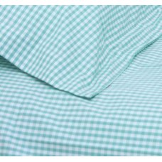 Turquoise Gingham Housewife Pillowcase
